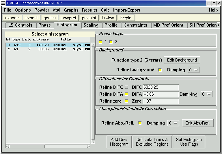 EXPGUI Screen snapshot