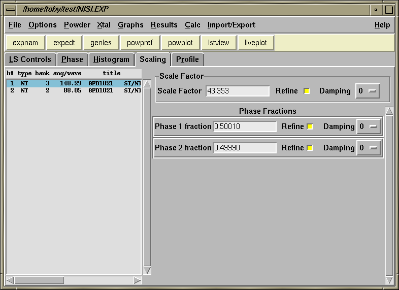 EXPGUI Screen snapshot