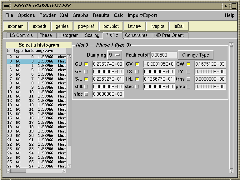 EXPGUI Screen snapshot