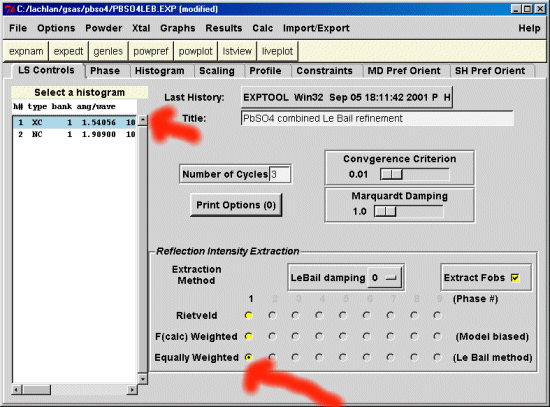 Enable Le Bail fitting for the XRD data