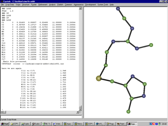 Importing the Shelx file into Crystals