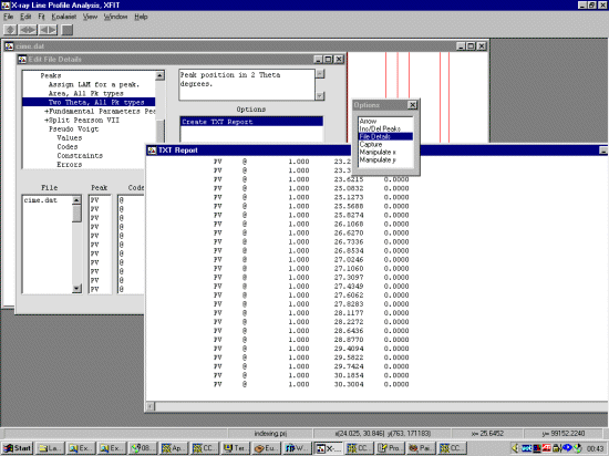 Creating a text report of the results ready for importing into Crysfire