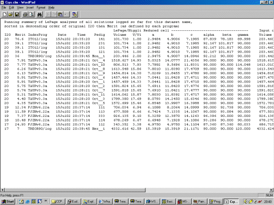 Le Page summary including cells found by  Treor