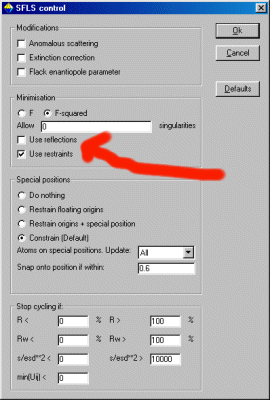 Turning of refinement of HKLs in Crystals via the GUI