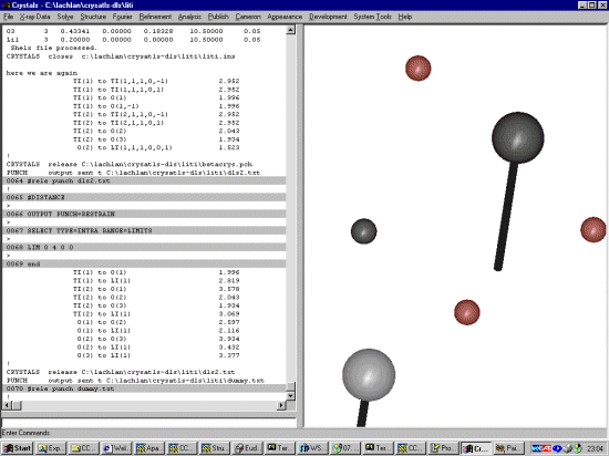 Entering the DLS commands into Crystals