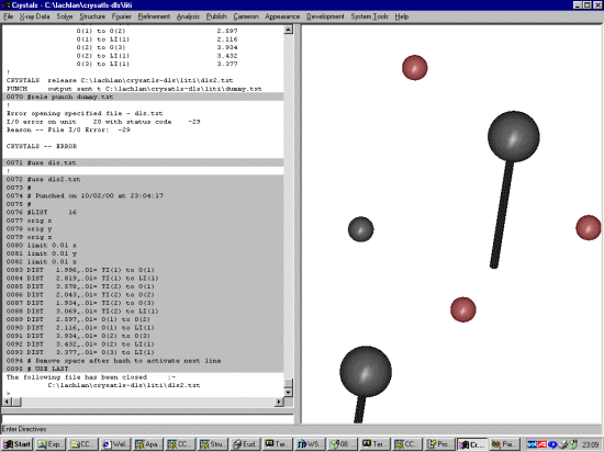 Importing the restraints file into Crystals