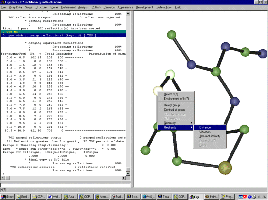 Performing GUI Based bond restraints in Crystals