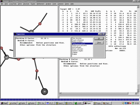 Crystals screen with Guide Refinement Supervisor GUI