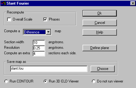 Slant Plane Fourier Map Options