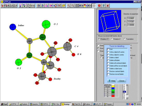 Finishing the atom labelling