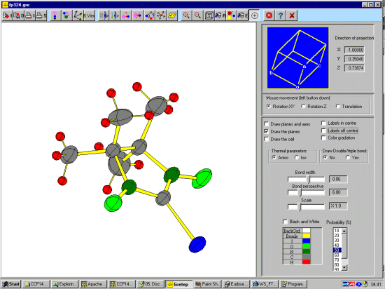 Structure rotating around the center of the molecule