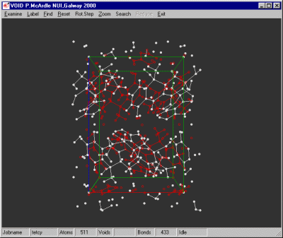 Void with unit cell containing the structure