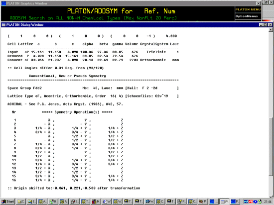 Addsym Output in the Dialog Window