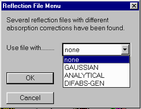 Prompt to select which absorption 
    corrected data to use