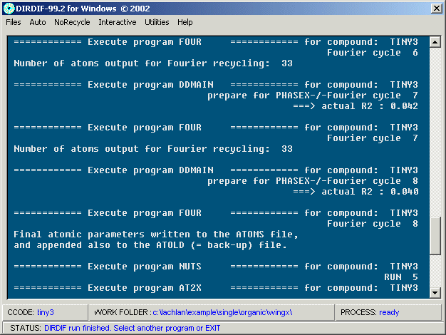 Dirdif solving via fragment searching mode - ORIENT