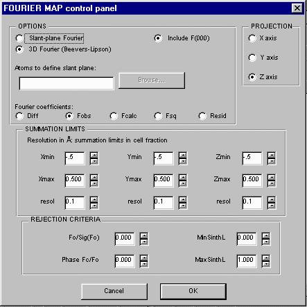 Fourier Map Menu