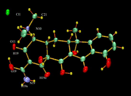 Ortep-3 and Povray rendered structure image