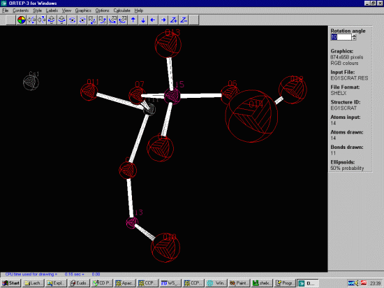 Gui WinOrtep view showing very large thermal for O14