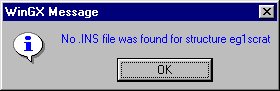 Message stating there is no ins file