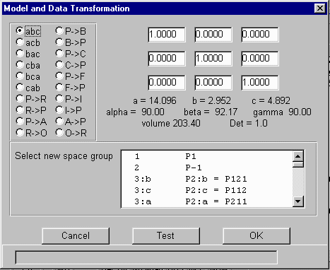 Transformation Option box